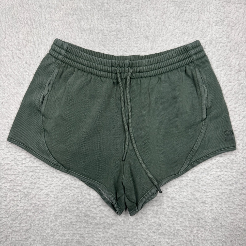PINK Victoria's Secret Fleece Shorts Drawstring Pockets Green Women's Size XS